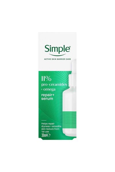 Simple Repair+ Serum 11% Pro-Ceramide & Omega Barrier Care, 30ml - White