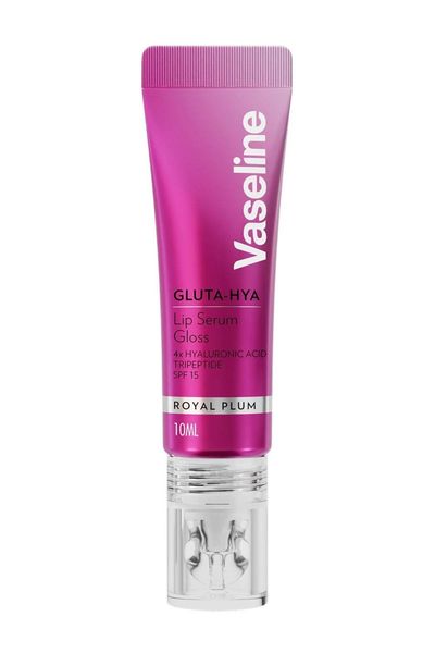 Vaseline Women's Gluta-Hya Lip Serum Gloss Royal Plum Hydrating Moisture Care, 10ml in Pink