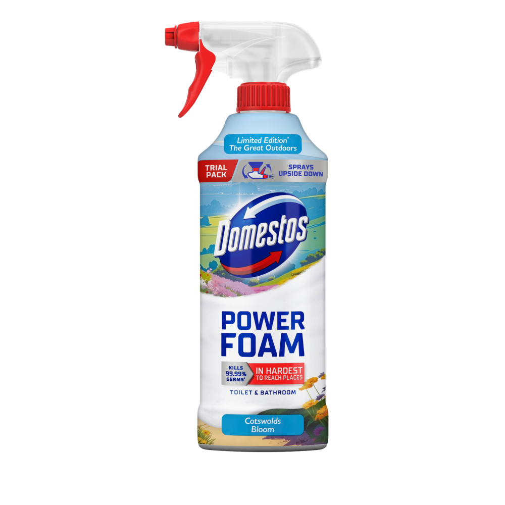 Domestos Power Foam Toilet and Bathroom Cleaner Cotswolds Bloom 380ml Assorted Packs - Image 1