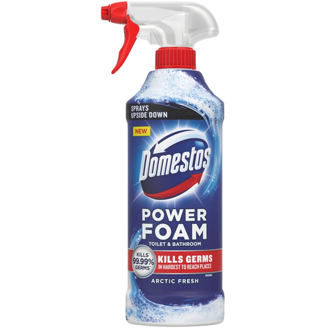 Domestos Toilet & Bathroom Cleaner Spray Power Foam Arctic Fresh 450 ml - Image 1