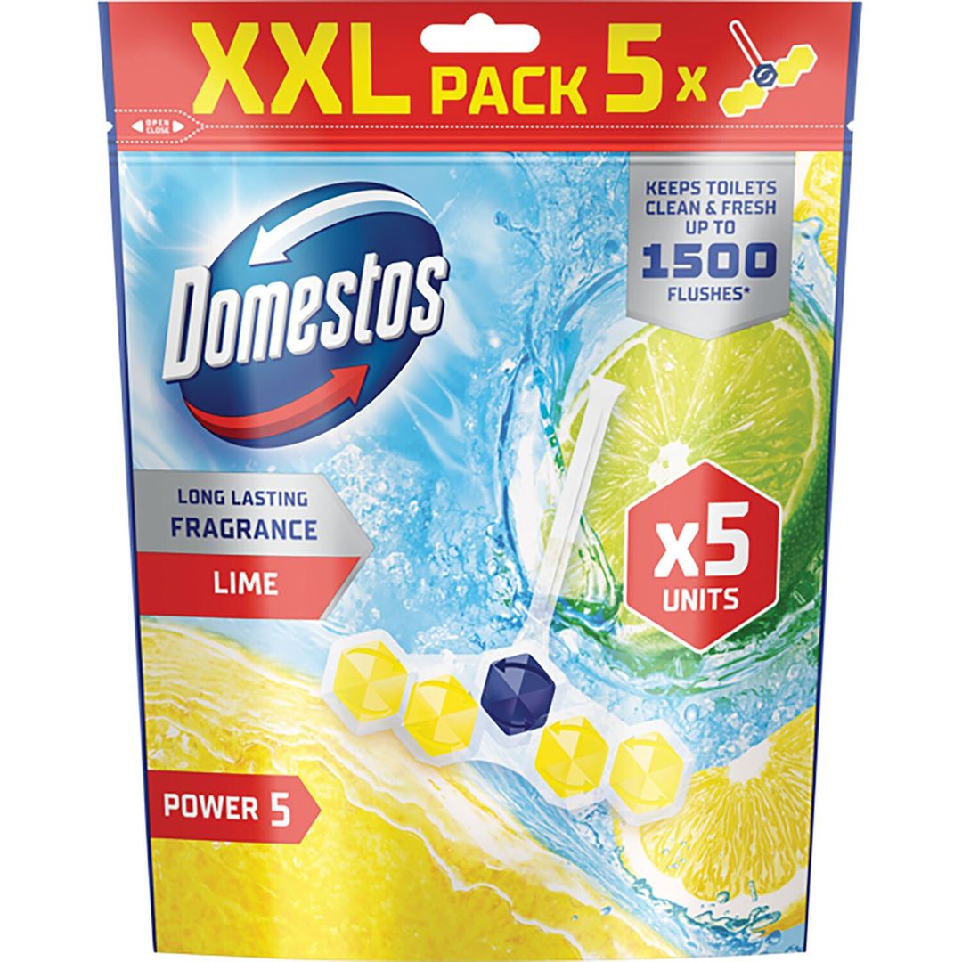 Pack of 5 Domestos Power 5 Rim Blocks - Image 1