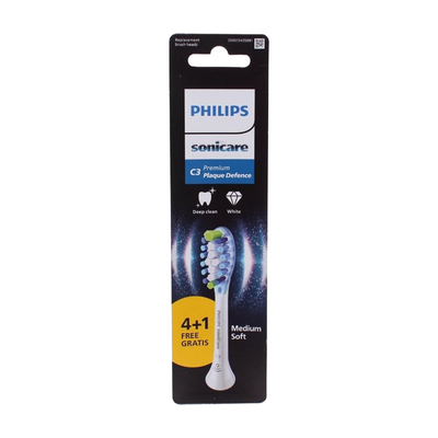 PHILIPS Sonicare HX9045/87 C3 Premium Plaque Defence Toothbrush Heads - Pack of 5, White