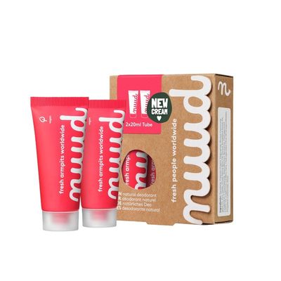 Nuud Natural, Vegan Deodorant - Starter Red Pack|New Cream - 2 x 20ml