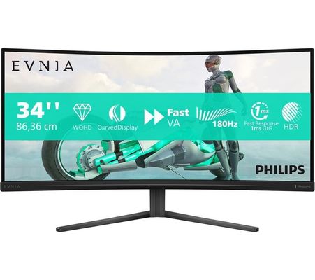 Philips Evnia 34M2C3500L/00 computer monitor 86.4 cm (34") 3440 x 1440 pixels Wide Quad HD LCD Black