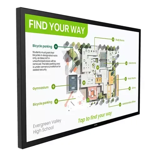 Philips 3000 series 55BDL3751T/00 Signage Display Interactive flat panel 138.4 cm (54.5") LCD Wi-Fi 450 cd/m 4K Ultra HD Black Touchscreen Built-in processor Android - Image 1