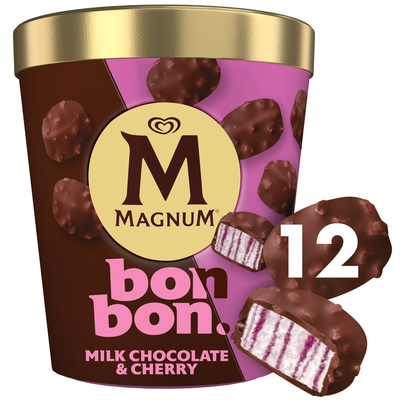 Magnum Milk Chocolate & Cherry Bonbon Bite-Sized Ice Cream 12x 17 ml (204 ml)