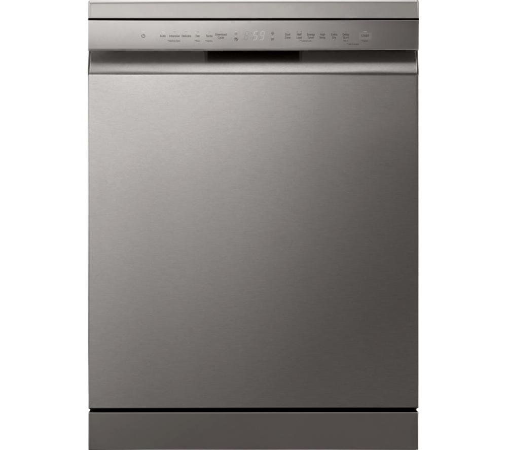 LG QuadWash DF355FP Full-Size WiFi-enabled Dishwasher - Platinum Silver, Silver/Grey - Image 1