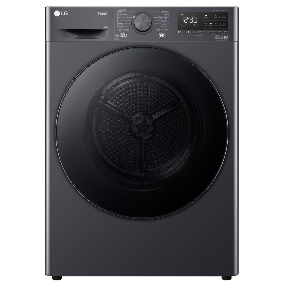 LG V7 DUAL Dry FDV709GN WiFi-enabled 9 kg Heat Pump Tumble Dryer - Slate Grey, Silver/Grey - Image 1