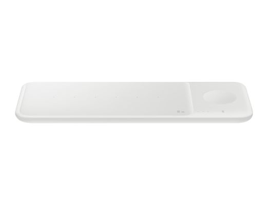 Samsung Wireless Charger Trio. Charger type: Indoor Power source type: USB Charger compatibility: Headset Smartphone Smartwatch. Input voltage: 9 V. Wireless charging Fast charging. Product colour: White