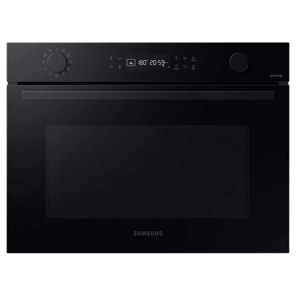 SAMSUNG Bespoke Series 4 NQ5B4553FBK/U4 Built-in Compact Combination Microwave - Black Glass, Black - Image 1