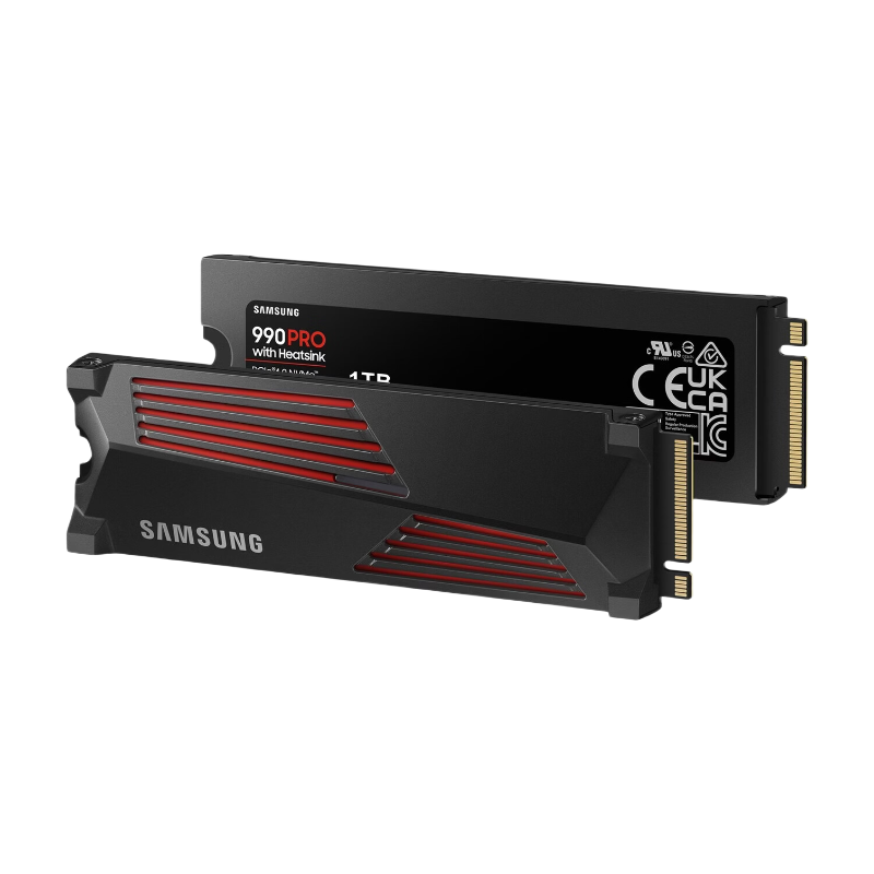 SAMSUNG 990 PRO M.2 Internal SSD with Heatsink - 1 TB, Black - Image 1