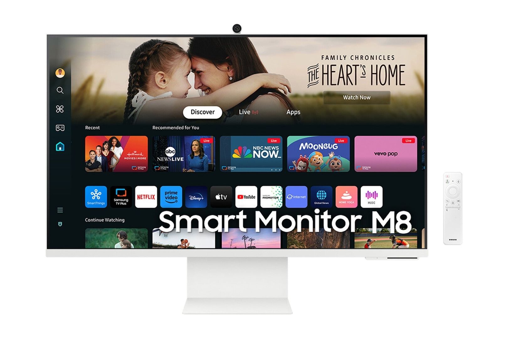 Samsung 32" M80D UHD White Smart Monitor with Speakers and Remote - Image 1