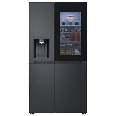 LG InstaView GSXE90EVDD American-Style Smart Fridge Freezer - Essence Black Steel, Silver/Grey,Black