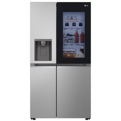 LG InstaView 635 Litre Side-By-Side American Fridge Freezer - Prime Silver