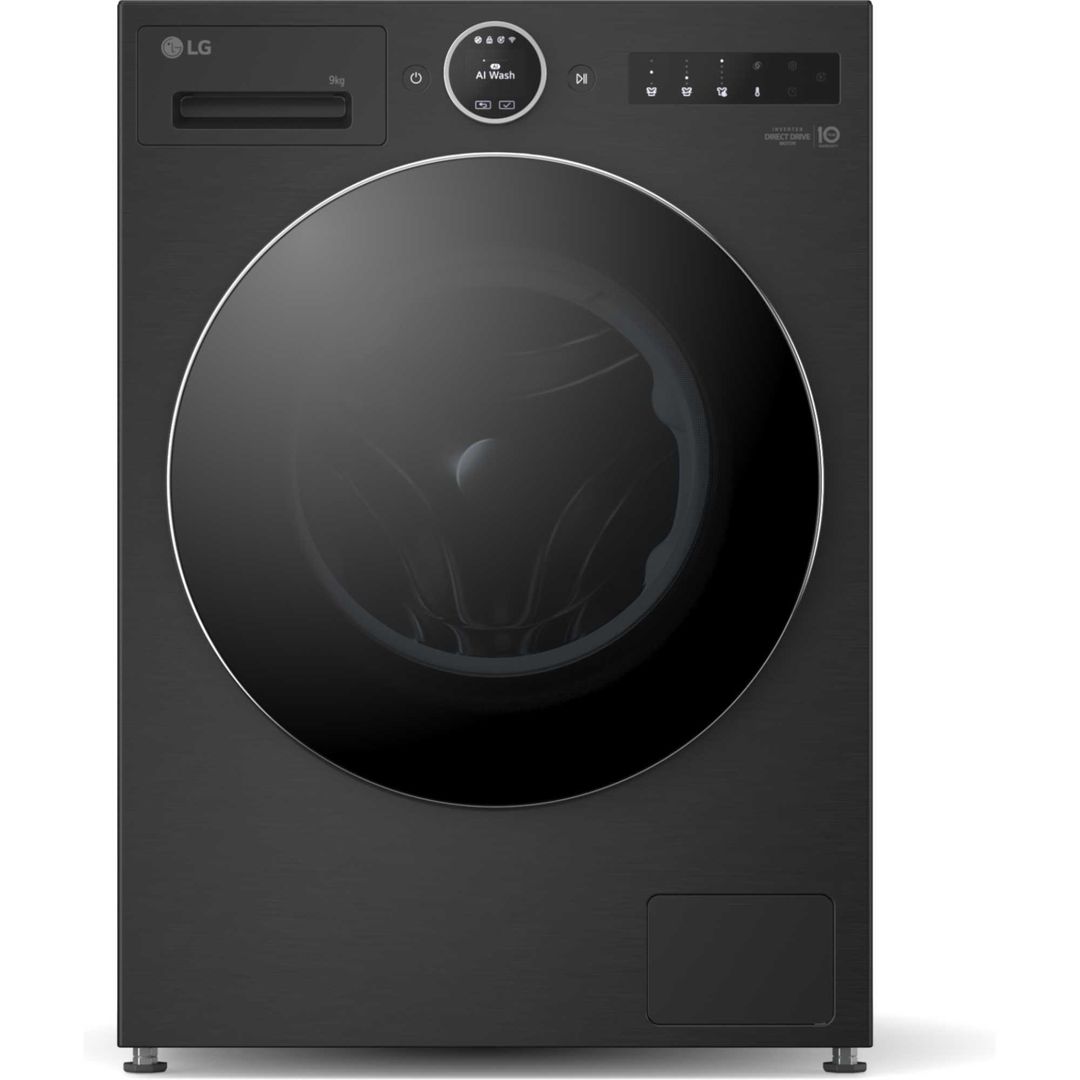 LG F4X9009TBC 9kg TurboWash Steam Washing Machine - BLACK STEEL - Image 1