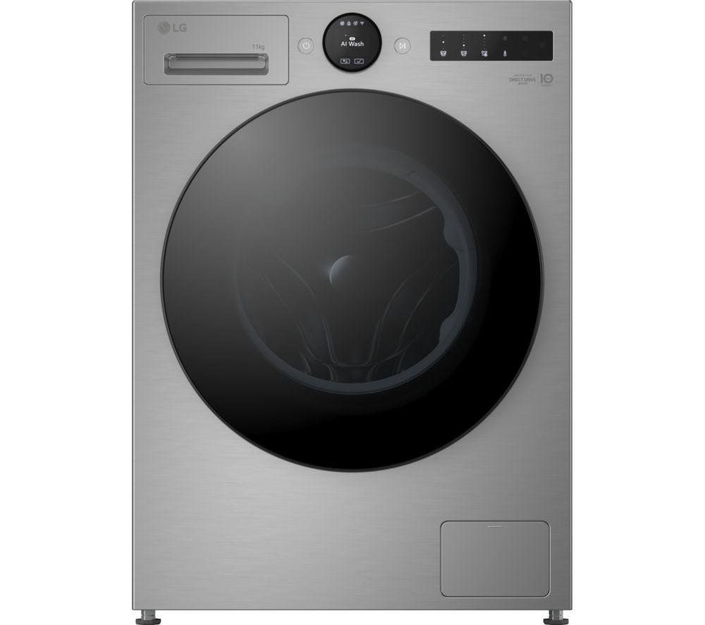 LG VX75 Series AI Direct Drive F4X7511TSB WiFi-enabled 11 kg 1400 Spin Washing Machine - Silver, Silver/Grey - Image 1