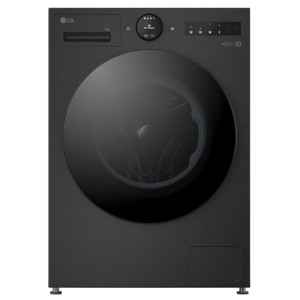 LG VX70 Series AI Direct Drive WiFi-enabled 9 kg 1400 Spin Washing Machine - Matte Black, Black - Image 1