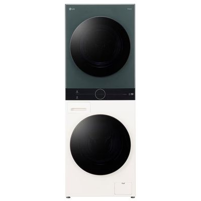 LG WashTower AI Direct Drive WT1210NBTN1 WiFi-enabled 12 kg Washer Dryer - Green & Beige, Green,Cream