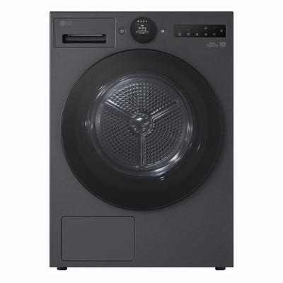 LG RHX7009TBB 9kg TurboDry AIDry Heat Pump Condenser Dryer - BLACK STEEL