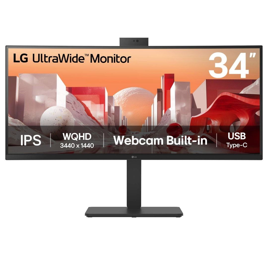 LG 34BA85QE 34" IPS QHD USB-C Webcam UltraWide Curved Monitor - Image 1