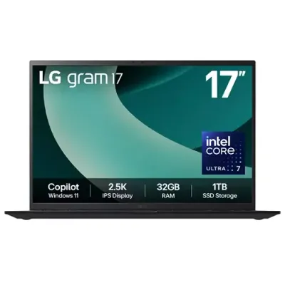 LG Gram 17Z90T-G 17" Hybrid AI Laptop - Intel® Core™ Ultra 7 255H, 1TB SSD, 32 GB RAM - Black - [2025] - Thumbnail 2