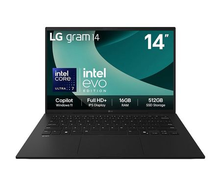 LG Gram 14Z90T-G 14" Hybrid AI Laptop - Intel® Core™ Ultra 7 255H, 512GB SSD, 16 GB RAM - Black - [2025]