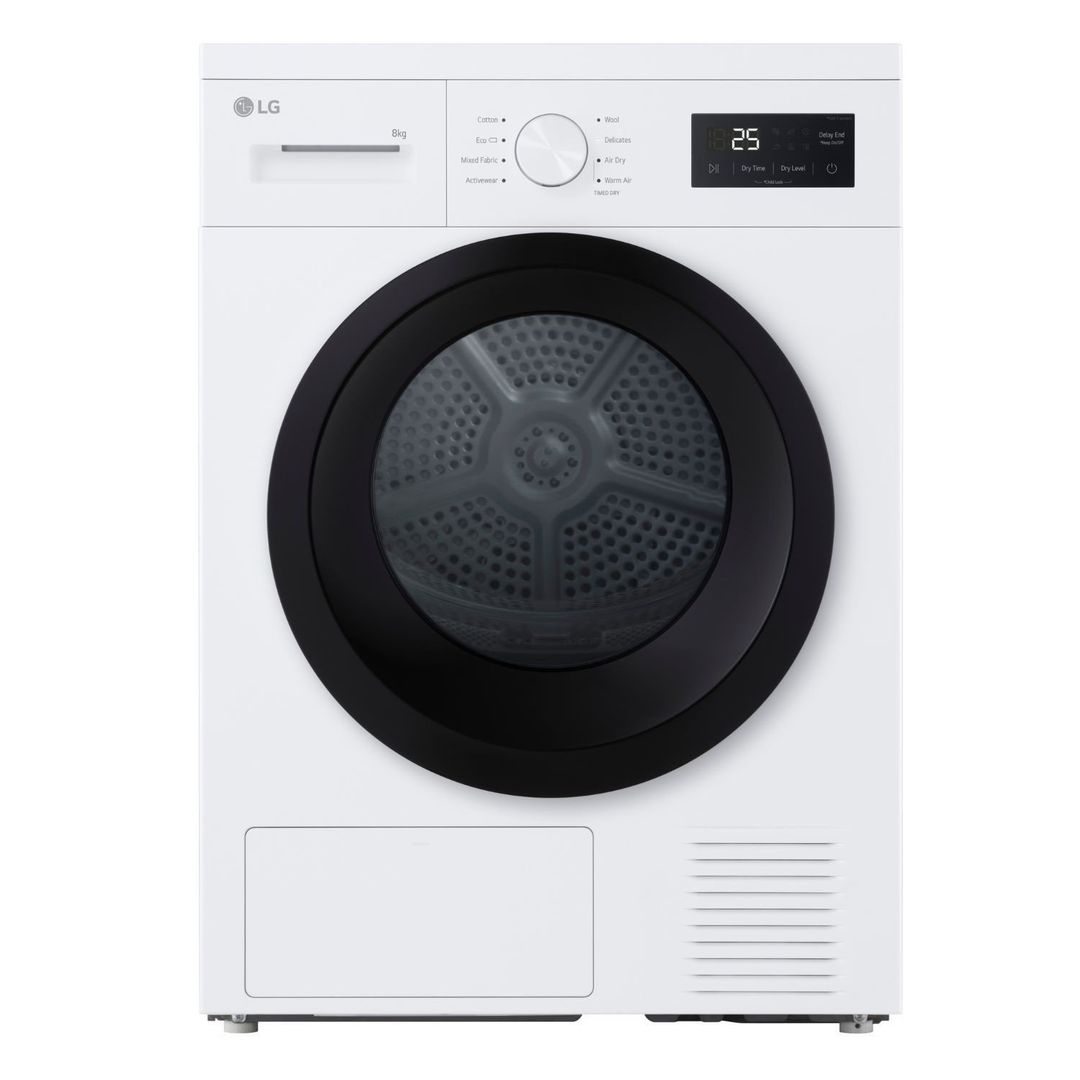LG RHA1008NWK 8kg Heat Pump Condenser Dryer - WHITE - Image 1
