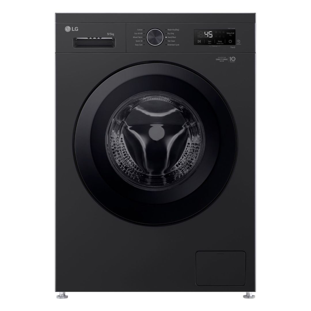 LG Series 2 Direct Drive 9kg Washer Dryer W4X1095NNK Onyx Black - Image 1
