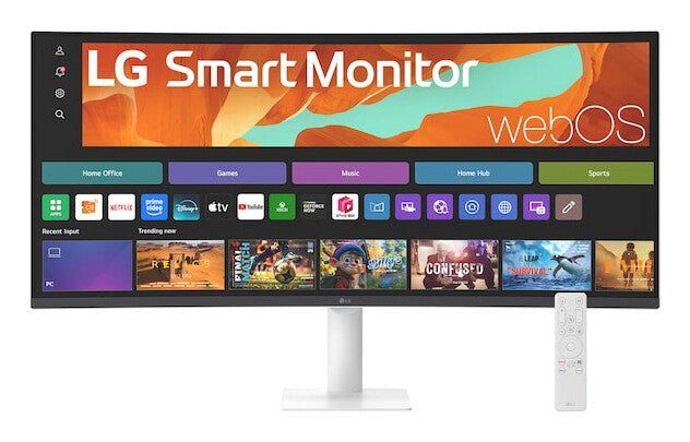 LG 34U601SA-W Quad HD 34" Curved LED Smart Monitor - White, White - Image 1