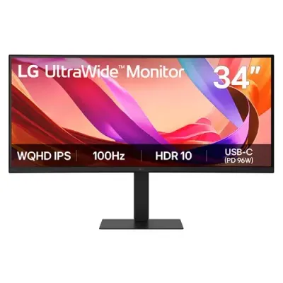 LG 34" IPS Ultrawide QHD Monitor computer monitor 86.4 cm (34") 3440 x 1440 pixels UltraWide Quad HD LCD Black - Thumbnail 2
