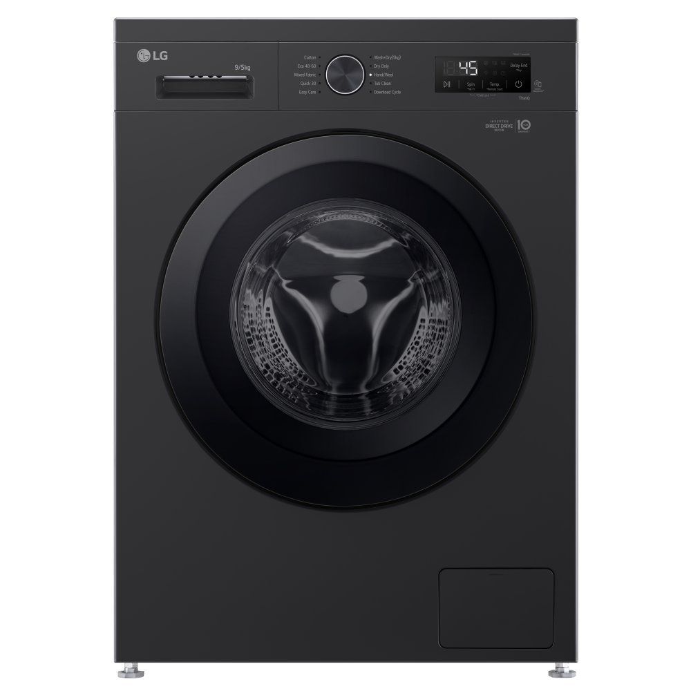 LG X10 Series Direct Drive W4X1095NNK WiFi-enabled 9 kg Washer Dryer - Black, Black - Image 1