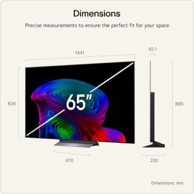 65" LG C6 OLED AI 4K HDR Smart TV 2026 - OLED65C66LB, Silver/Grey