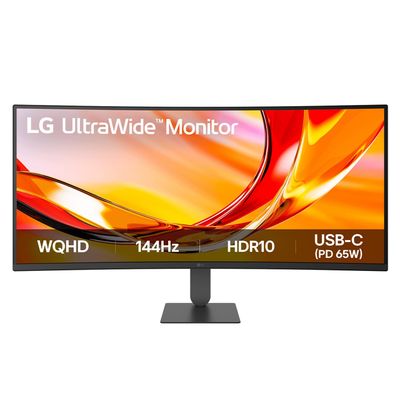 LG UltraWide U6 34U640B-B.AEK 34-inch WQHD Curved (1800R) 144Hz Monitor HDR10 and 99% sRGB AMD FreeSync Premium - Thumbnail 2