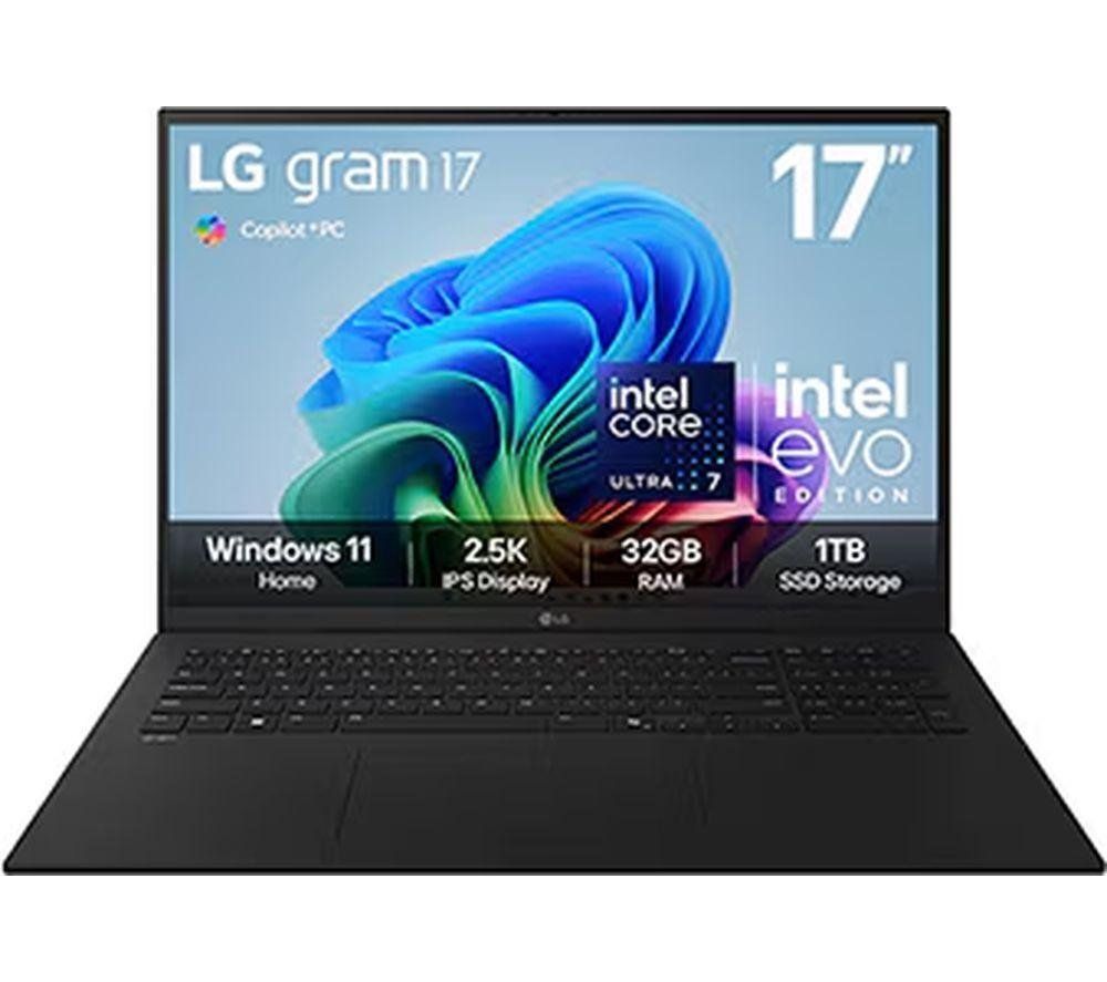 LG Gram AI 17" Windows 11 Home Black (U7 258V/1TB SSD/32GB/Intel Arc 140V/WQXGA) - Image 1