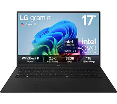 LG Gram AI 17" Windows 11 Home Black (U7 258V/1TB SSD/32GB/Intel Arc 140V/WQXGA)