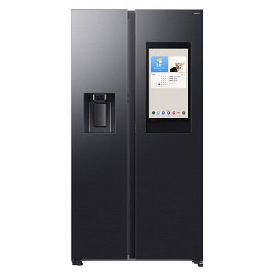 SAMSUNG Bespoke AI Family Hub RS90F66BEFEU American-Style Smart Fridge Freezer - Black, Black