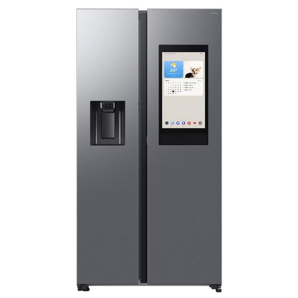 SAMSUNG Bespoke AI Family Hub RS90F66BETEU American-Style Smart Fridge Freezer - Silver, Silver/Grey - Image 1