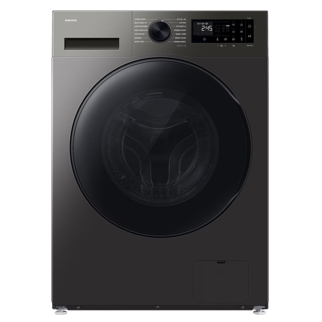 SAMSUNG Series 5 AI Energy Ecobubble WD90HG5U34BXEU WiFi-enabled 9 kg Washer Dryer - Stainless Steel, Stainless Steel - Image 1