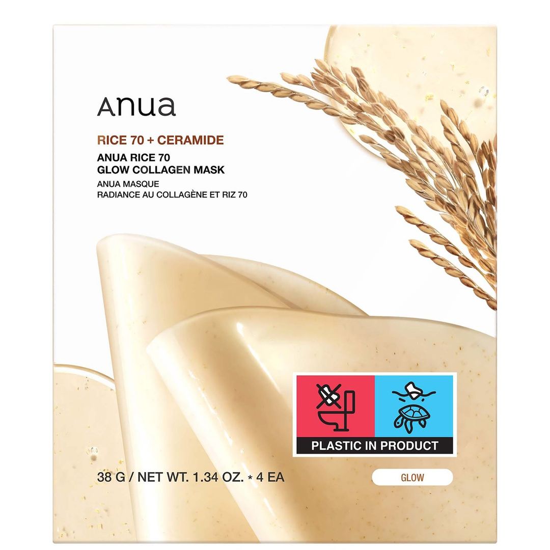Anua Rice 70 Glow Collagen Mask (4 Sheets) 38g - Image 1