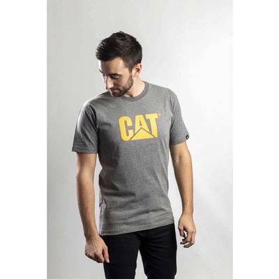 Caterpillar Mens Trademark Logo T Shirt Dark Grey 4XL