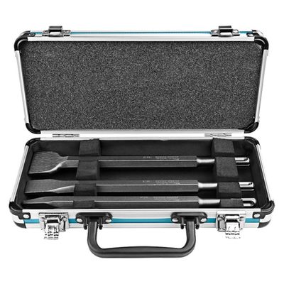 Makita 3 Piece SDS Plus Chisel Set in Aluminium Carry Case - Thumbnail 2