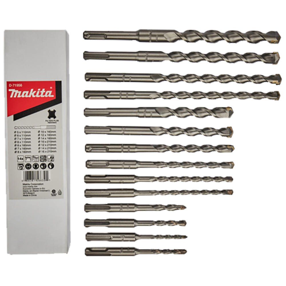 Makita 14 Piece SDS Plus Hammer Drill Bit Set - Image 1