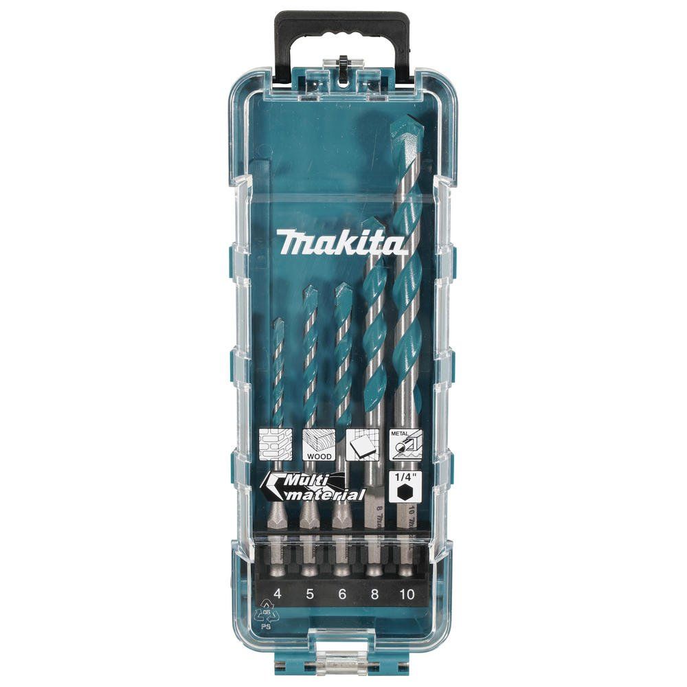 Makita 5 Piece Hex Shank Multi Material TCT Drill Bit Set - Image 1