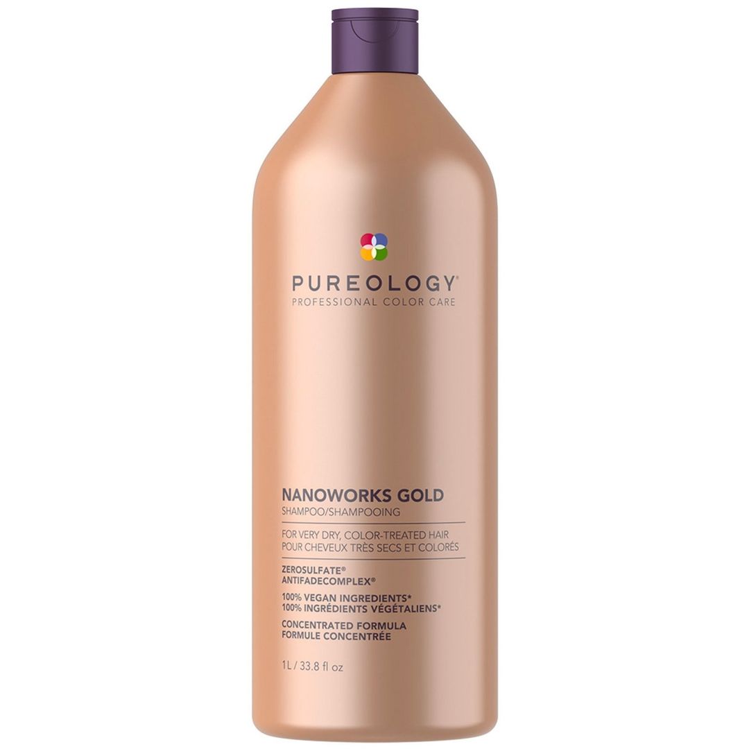 Pureology Nanoworks Gold Shampoo For Very Dry, Colour Treated Hair 1000ml - Image 1