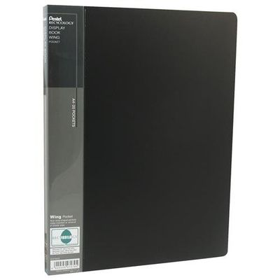 Pentel Recycology A4 Display Book 20 Pocket with Front Pocket Black -