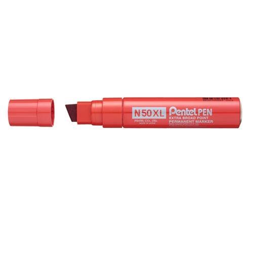 Pentel N50XL permanent marker Red Chisel tip 6 pc(s) - Image 1