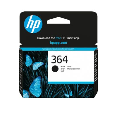 HP 364 Original Black Ink Cartridge, Black