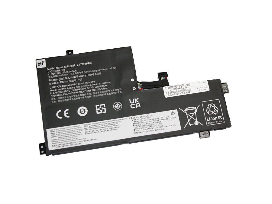BTI 42Wh 3 cell 5B10W67306 compatible battery for LENOVO IDEAPAD 3 CB-14IGL05 82C1 IDEAPAD 3 CB-11IGL05 82BB IDEAPAD 3 CB-11IGL05 82BA - Image 1