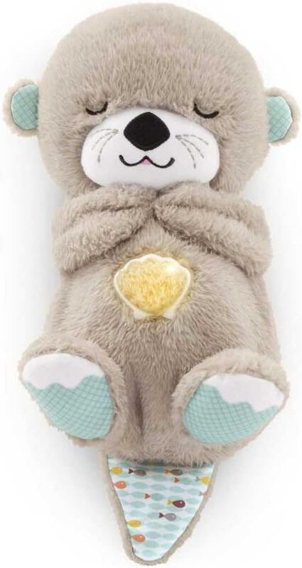 Soothe n Snuggle Otter with Rhythmic Breathing Motions - Grey - Image 1