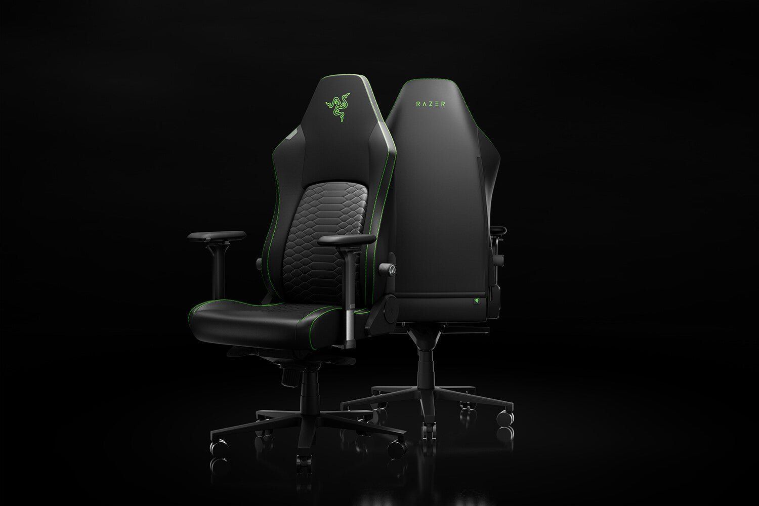 Razer Iskur V2 NewGen Gaming armchair Padded seat Black Green - Image 1